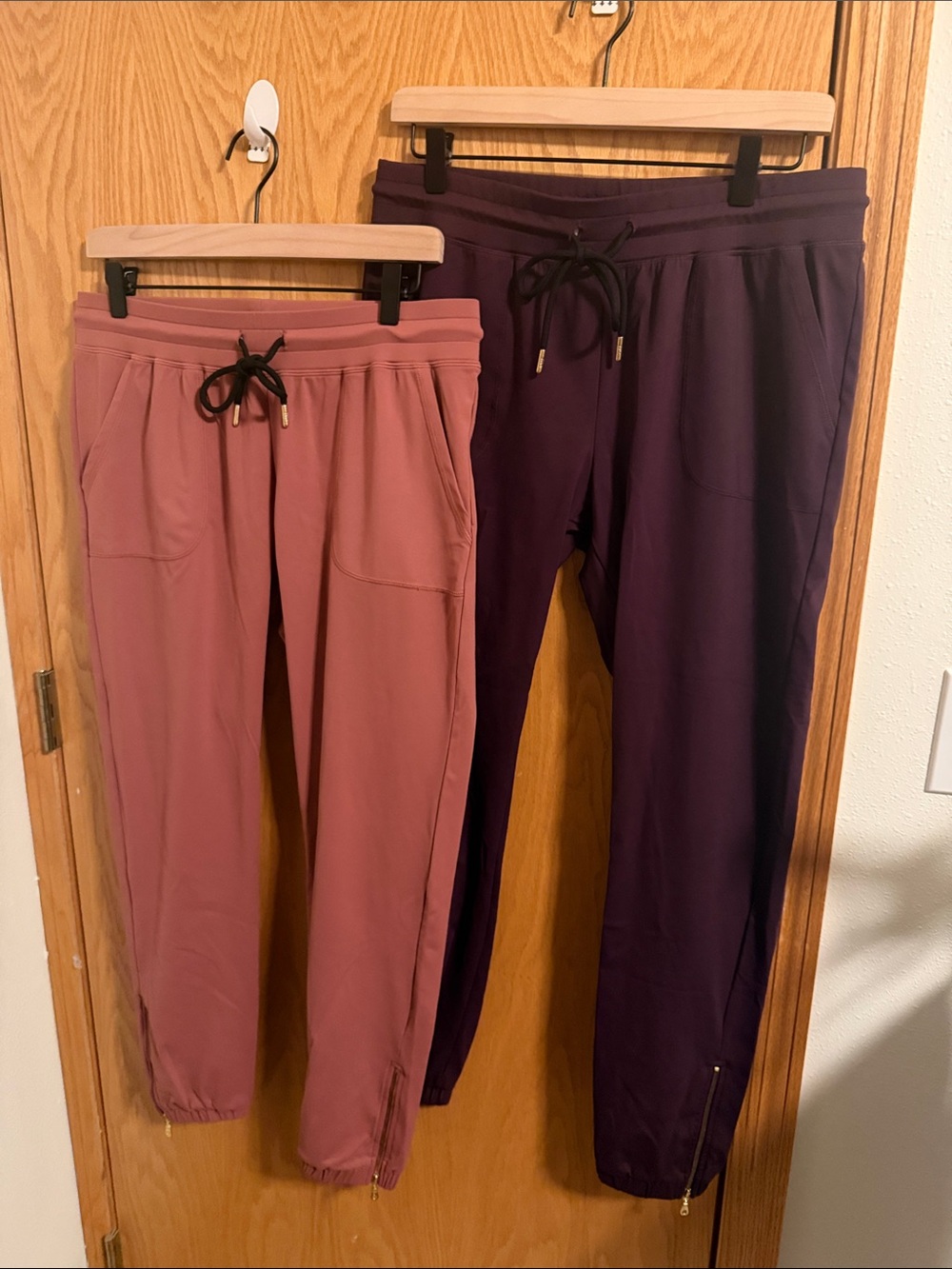 THREE PAIRS!!! ZYIA Jogger Pants in Mauve Pink & Deep Plum and Turquoise